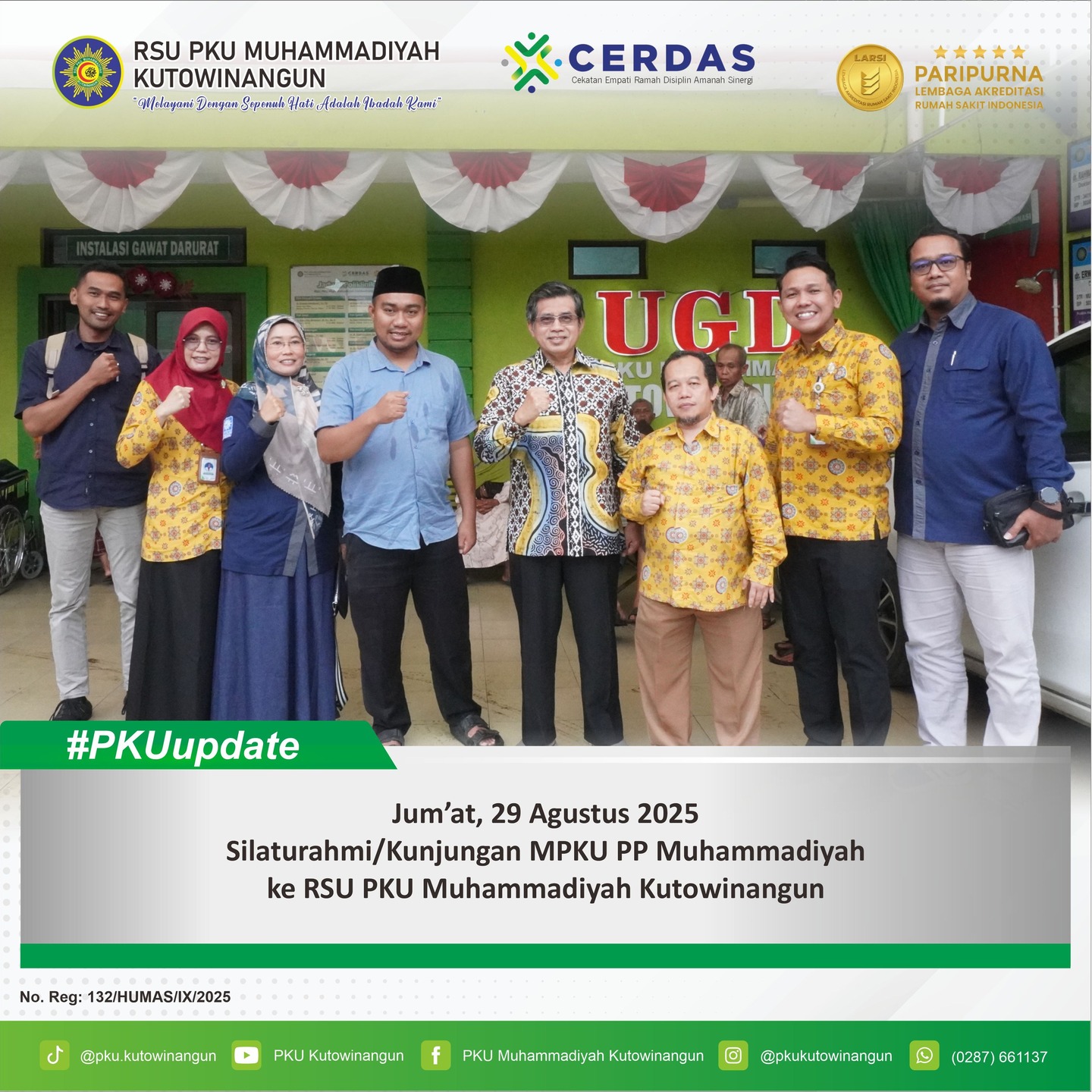 Jumat, 29 Agustus 2025 RSU PKU Muhammadiyah Kutowinangun dengan hangat menerima kunjungan dari MPKU PP Muhammadiyah Jumat, 29 Agustus 2025 RSU PKU Muhammadiyah Kutowinangun dengan hangat menerima kunjungan dari MPKU PP Muhammadiyah