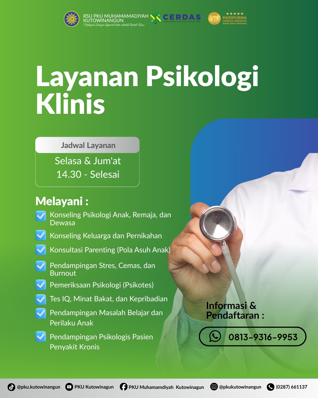 Layanan Psikologi Klinis RSU PKU Muhammadiyah Kutowinangun Layanan Psikologi Klinis RSU PKU Muhammadiyah Kutowinangun