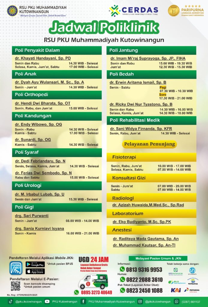 jadwal poliklinik maret 2026